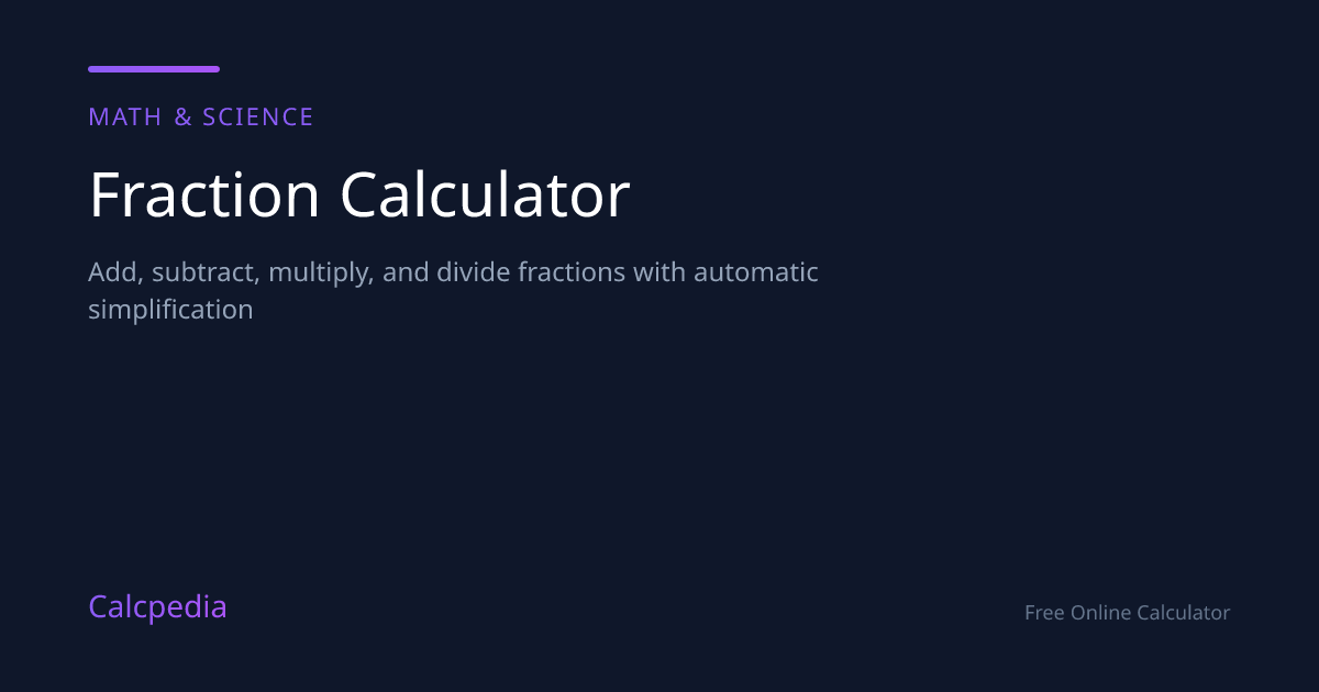 Fraction Calculator - Add, Subtract, Multiply & Divide Fractions ...